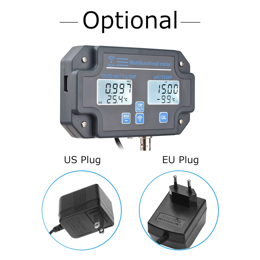 Wifi Digital Water Quality Tester 6 in 1 PH EC SALT S.G Temperature T615852