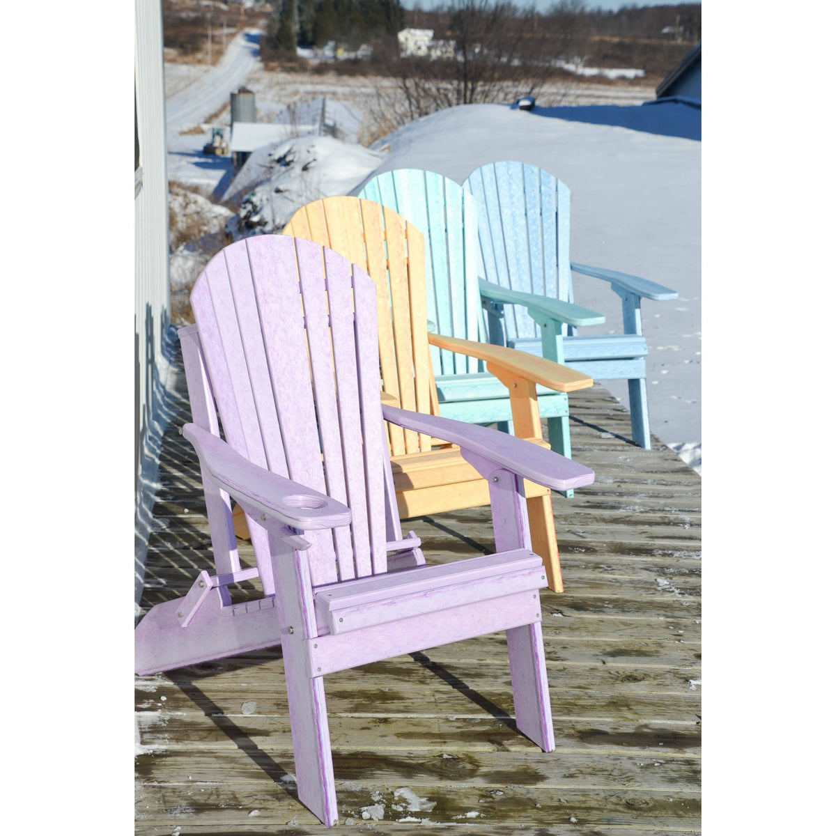 White Folding Adirondack Chair Z390