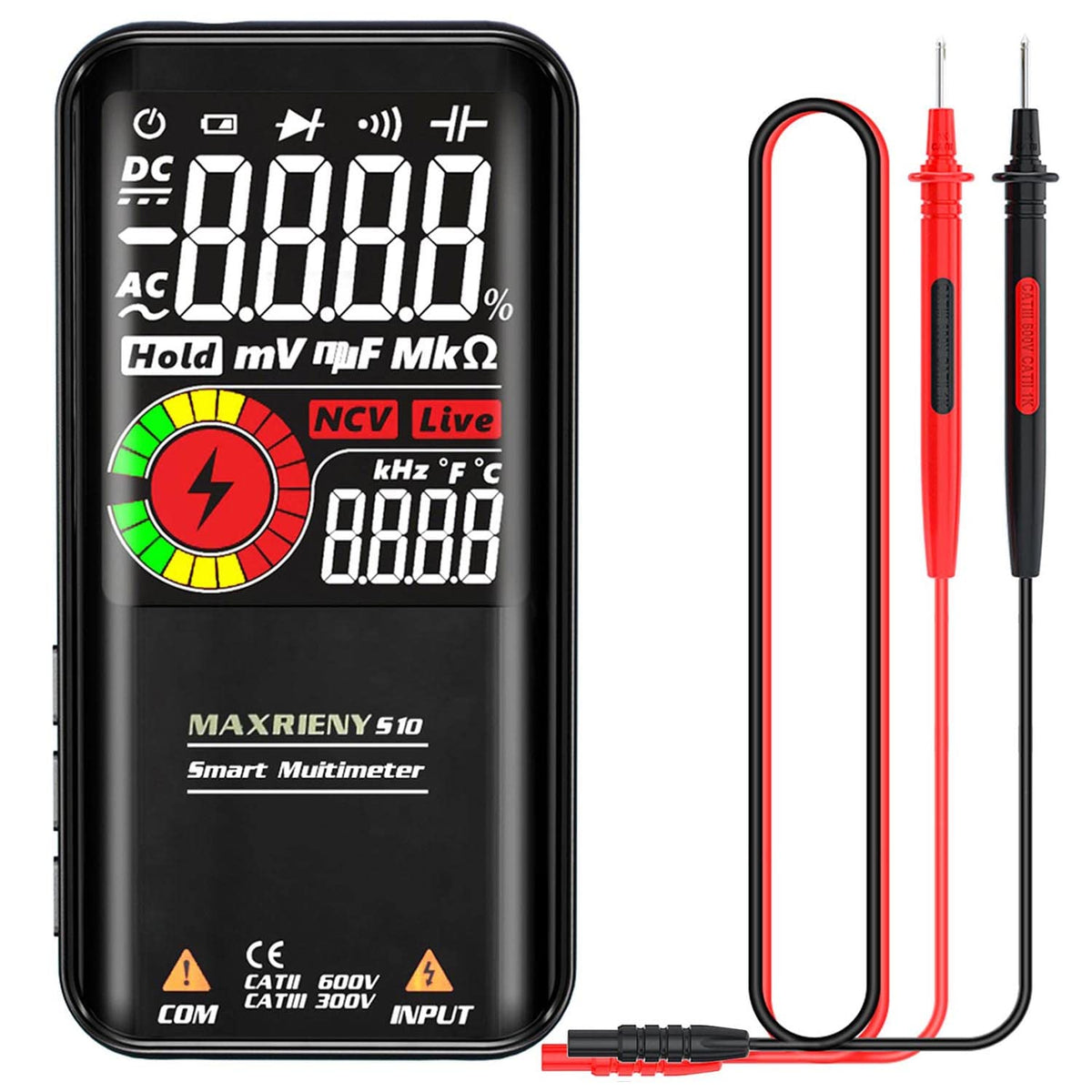 Rechargeable Smart Multimeter with EMF Detector, Pack of 2 I62664