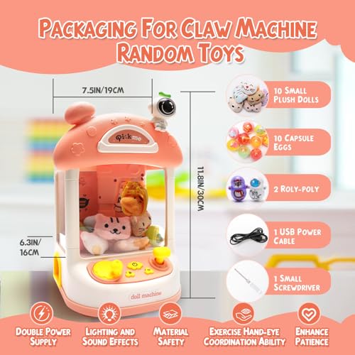 Pink Mini Claw Machine with Music and Light H3538