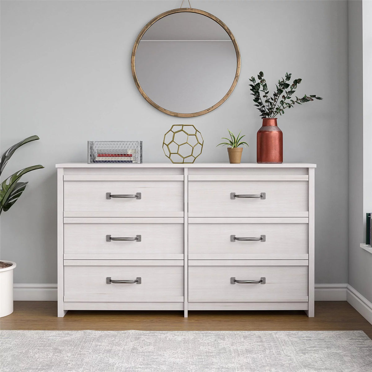 Rustic 6 Drawer Dresser Q719