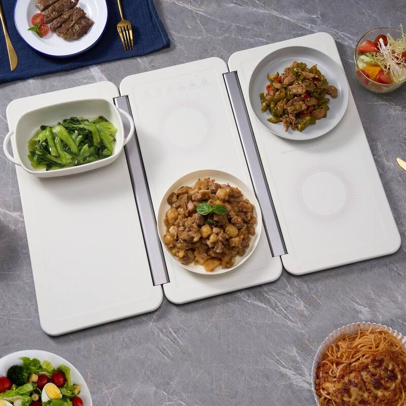 White Portable Electric Warming Tray with Temperature Control R67774