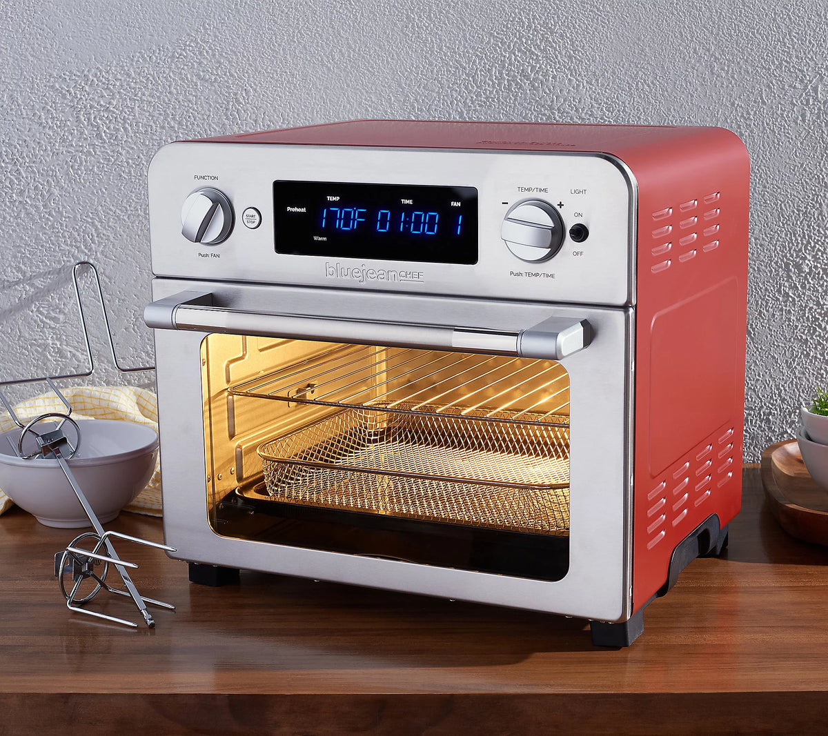 23L Digital Air Fryer Toaster Oven Red Refurbished R26410