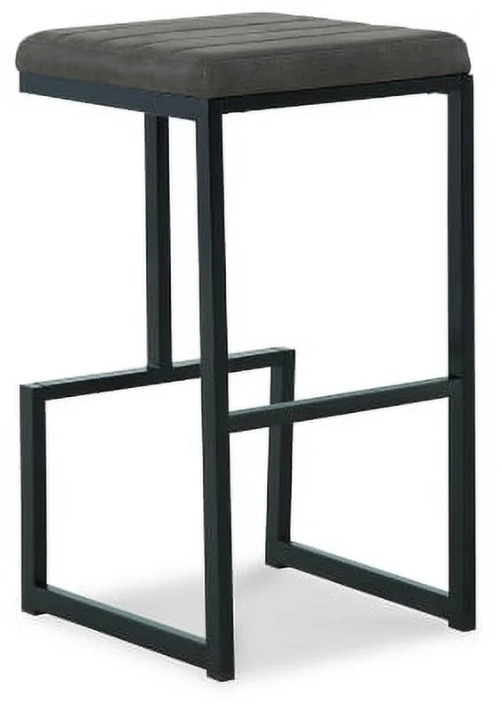 Black & Gray Upholstered Barstool with Metal Frame, 2 Count B744136