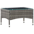 Gray Poly Rattan Glass Top Side Table C899190
